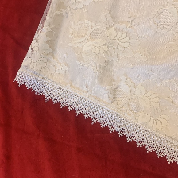Vintage 90s Vi Niece Ivory Sheer Lace with Lining Knee Length Shorts Size Medium - Picture 3 of 8